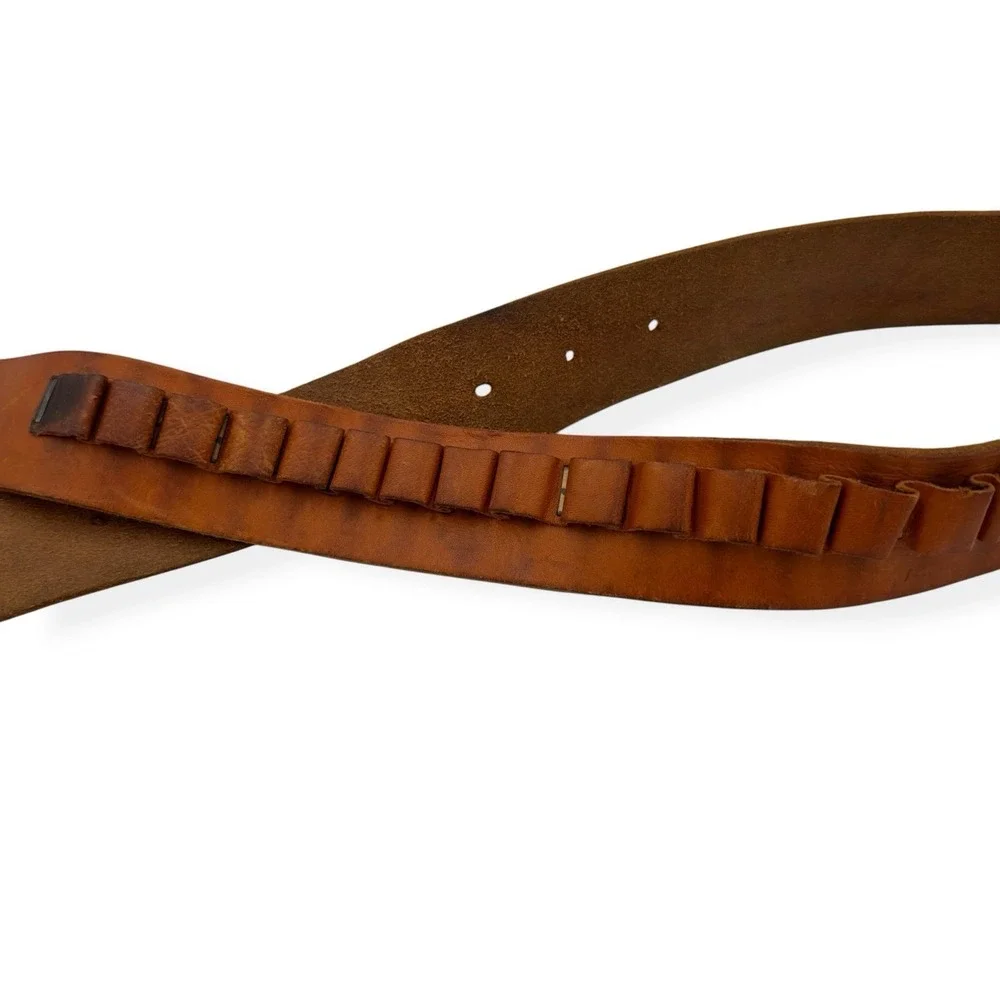 VTG Hunter Ammunition Belt 27-127 S 38 CAL Leather Brown 25 Rounds 33